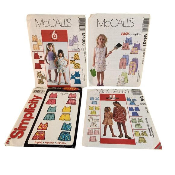 Girls’ Sewing Pattern Lot Dresses Tops & Shorts Sz 3-8 McCall’s & Simplicity - Picture 2 of 12